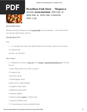 Moqueca, Brazilian fish stew