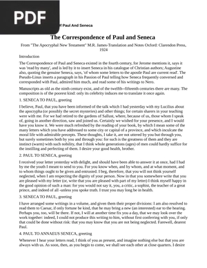 Correspondence of Paul and Seneca