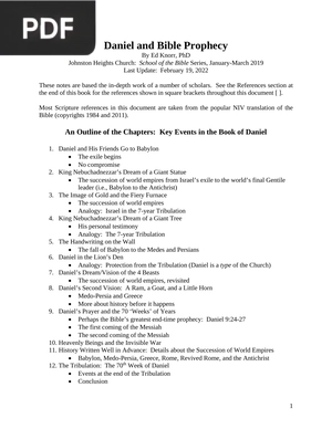 Daniel and Bible Prophecy