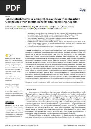 Edible Mushrooms: A Comprehensive Review on Bioactive Compounds with Health Benefits and Processing Aspects