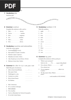 English exercises for beginners