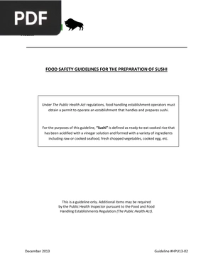 Food safety guidelines for the preparation of sushi