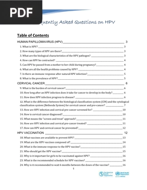 Frequently Asked Questions on HPV