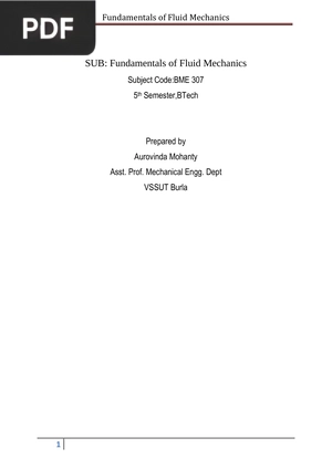 Fundamentals of Fluid Mechanics