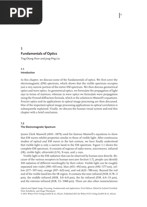 Fundamentals of Optics