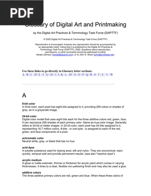 Glossary of Digital Art and Printmaking