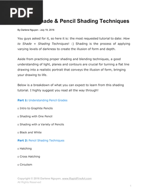 How to Shade and Pencil Shading Techniques