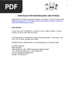 IFBB rules for bodybuilding and fitness