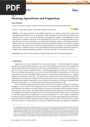 Meaning Agnosticism and Pragmatism