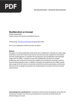 Neoliberalism as Concept