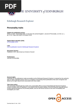 Personality Traits: A View From the Animal Kingdom