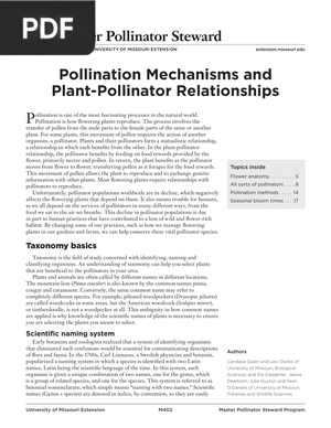 Pollination Mechanisms and Plant-Pollinator Relationships