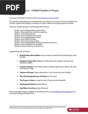 Praying Like Jesus - 10 Brief Studies in Prayer