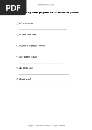 Spanish Introduce Yourself Exercises