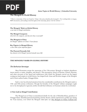 The Mongols in World History