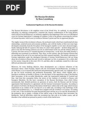 The Russian Revolution