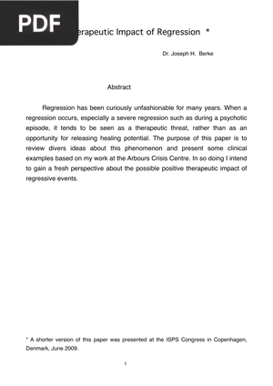 The Therapeutic Impact of Regression