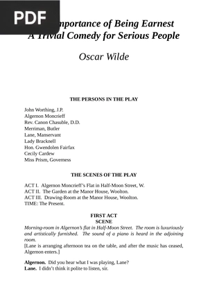 The Importance of Being Earnest
