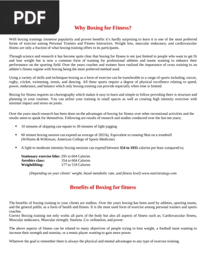 Why Boxing for Fitness?