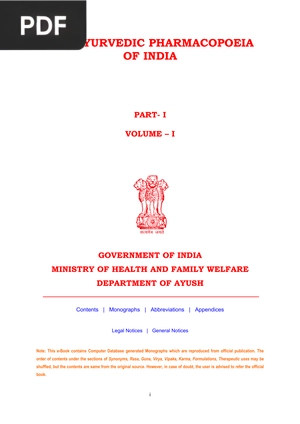 The Ayurvedic Pharmacopoeia of India