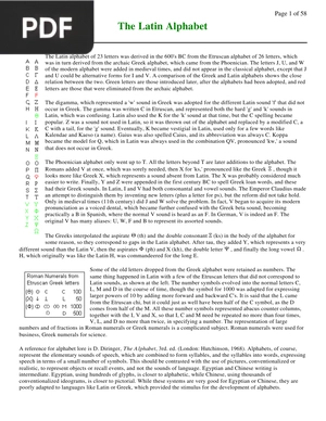 The Latin Alphabet