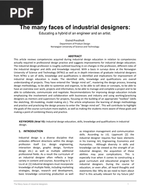 The Many Faces of Industrial Designers