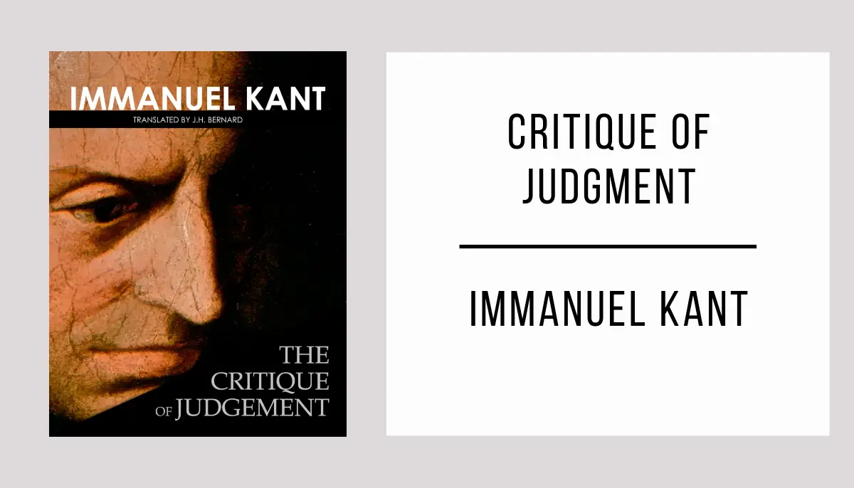 Critique of Judgment by Immanuel Kant in PDF