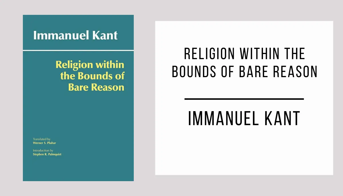 Religion within the Bounds of Bare Reason by Immanuel Kant in PDF