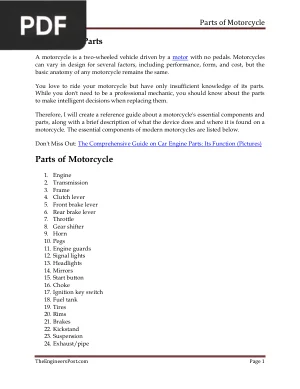 Motorcycle Parts