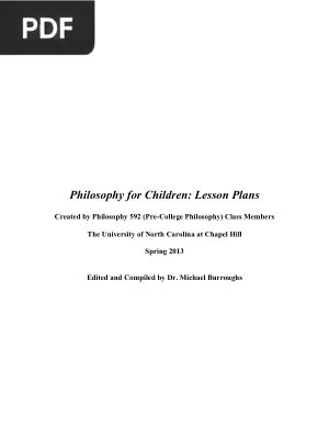 Philosophy for Children: Lesson Plans