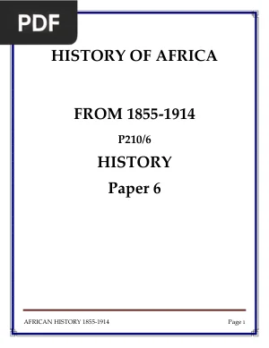 History of Africa from 1855-1914