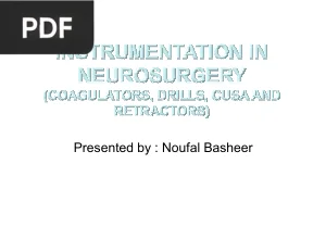 Instrumentation in Neurosurgery