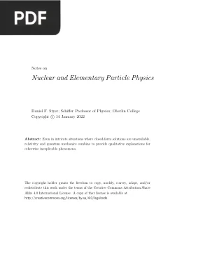 Notes on - Nuclear and Elementary Particle Physics